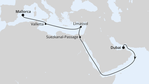 AIDA PUR von Dubai nach Mallorca