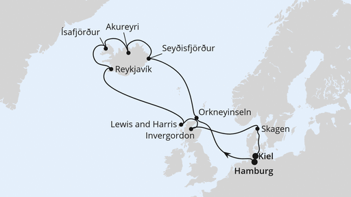 Nordische Inseln mit Island