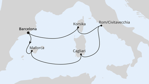 Mediterrane Schätze mit Sardinien ab Barcelona