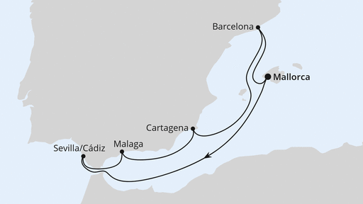 Spanische Mittelmeerküste ab Mallorca