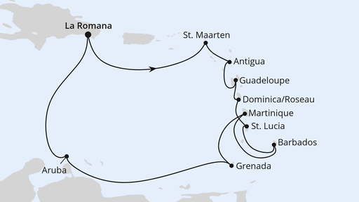 Karibische Inseln ab Dominikanische Republik