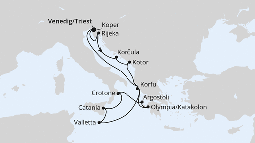 Adria & Mittelmeerinseln ab Triest