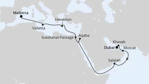 Von Dubai nach Mallorca mit Jordanien