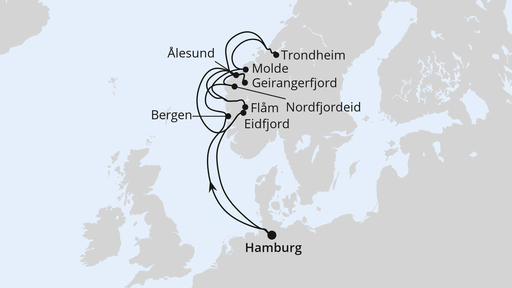 Norwegens Fjorde mit Geiranger & Trondheim