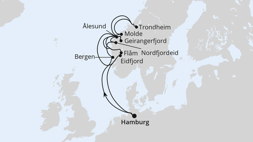 Norwegens Fjorde mit Geiranger & Trondheim