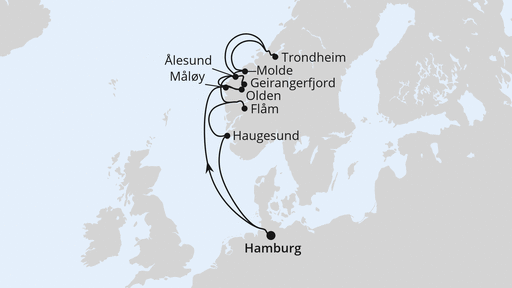 Norwegens Fjorde mit Geiranger & Trondheim