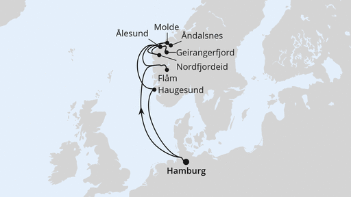 Norwegens Fjorde mit Geiranger ab Hamburg