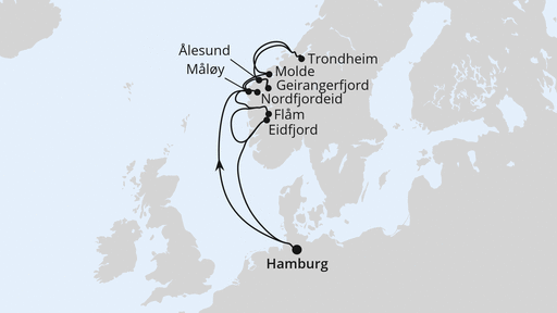 Norwegens Fjorde mit Geiranger & Trondheim