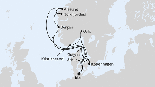 Große Skandinavien-Reise ab Kiel