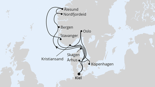 Große Skandinavien-Reise ab Kiel