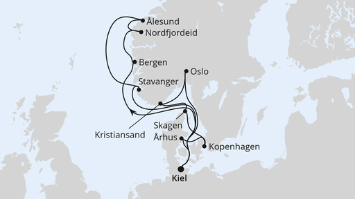 Große Skandinavien-Reise ab Kiel