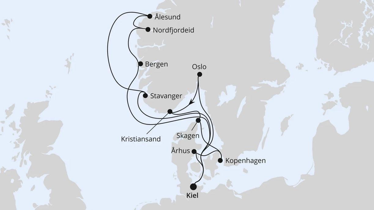 Große Skandinavien-Reise ab Kiel