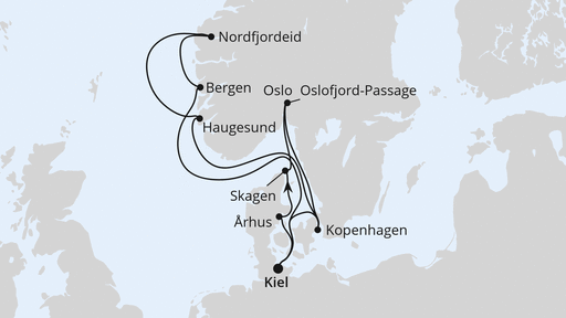 Große Skandinavien-Reise ab Kiel