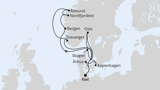 Große Skandinavien-Reise ab Kiel