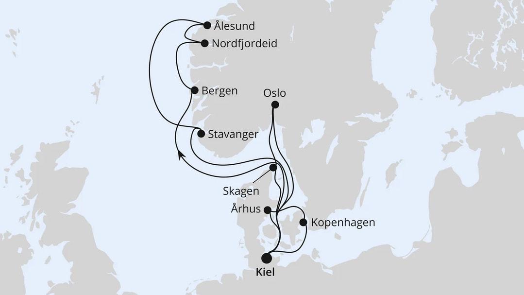 Große Skandinavien-Reise ab Kiel