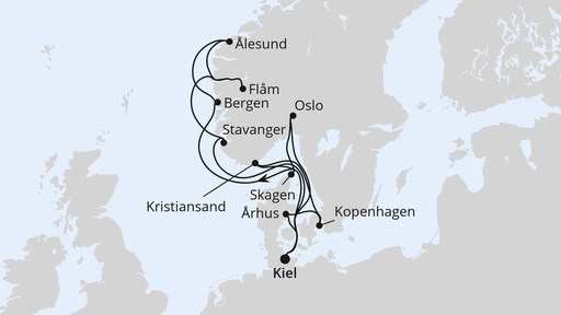 Große Skandinavien-Reise ab Kiel