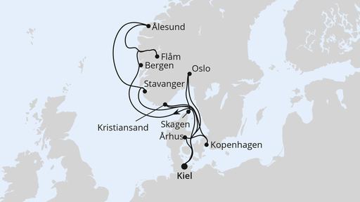 Große Skandinavien-Reise ab Kiel