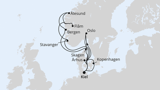 Große Skandinavien-Reise ab Kiel