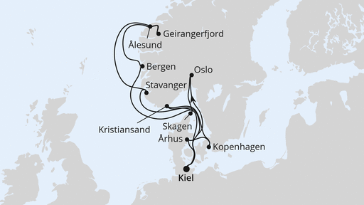 Große Skandinavien-Reise ab Kiel