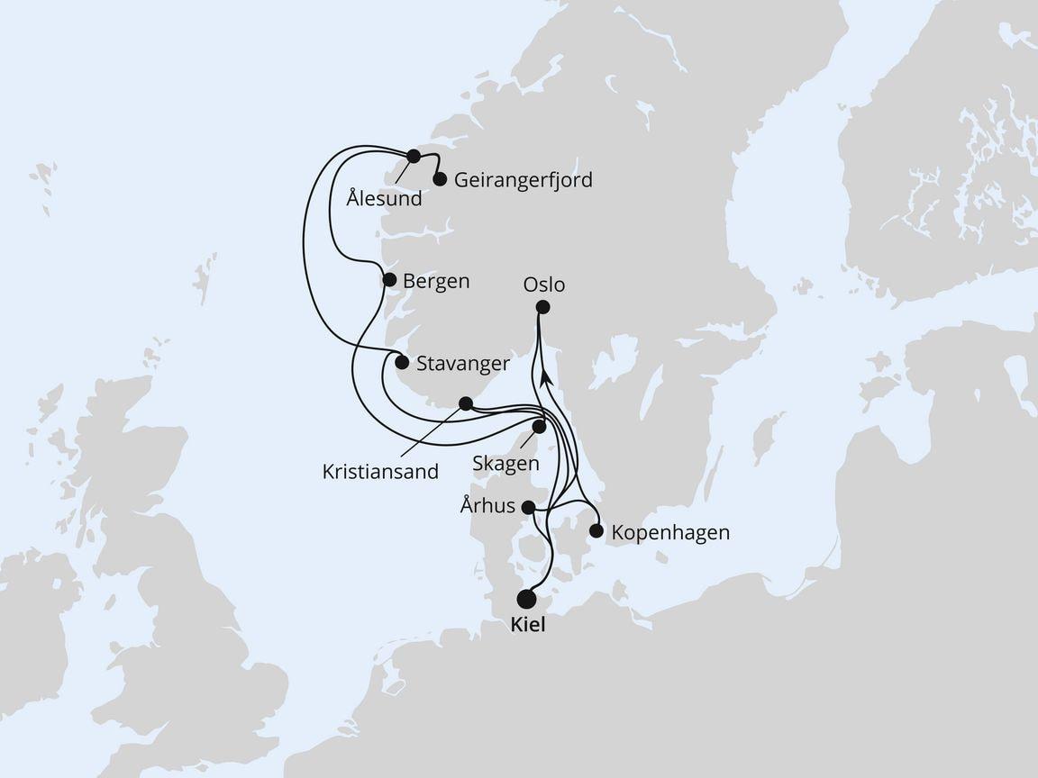 Große Skandinavien-Reise ab Kiel