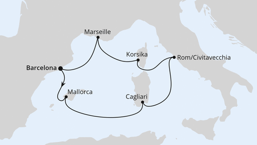 Mediterrane Schätze mit Sardinien ab Barcelona