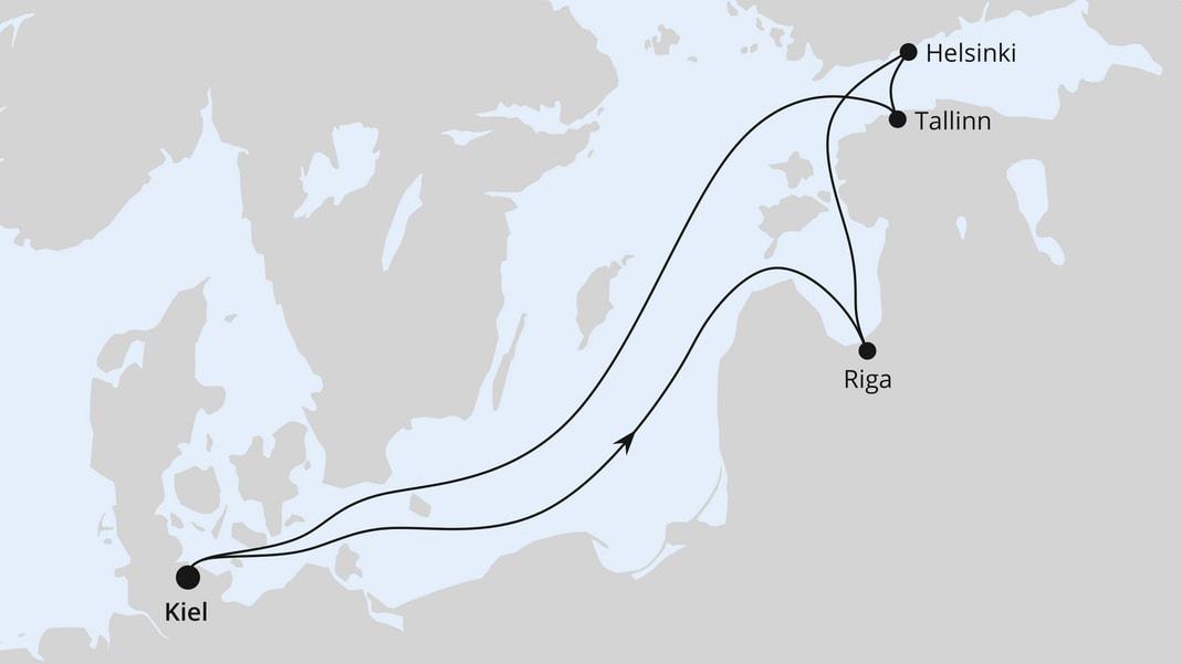Ostsee mit Lichterfest in Riga ab Kiel