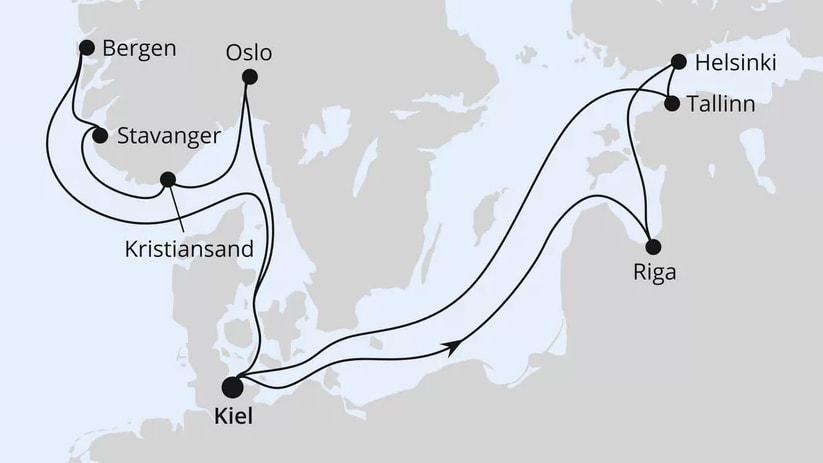 Norwegen & Ostsee mit Lichterfest in Riga ab Kiel