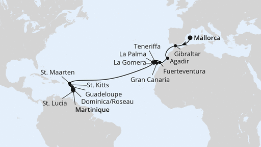 von Mallorca nach Martinique