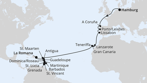 Von Hamburg in die Dominikanische Republik