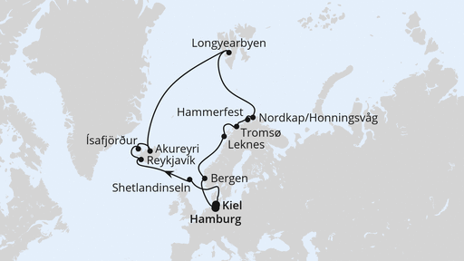 Highlights am Polarkreis von Kiel nach Hamburg