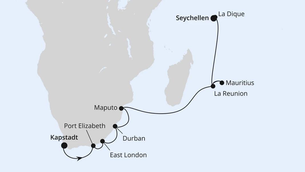 Seychellen, Mauritius & Südafrika