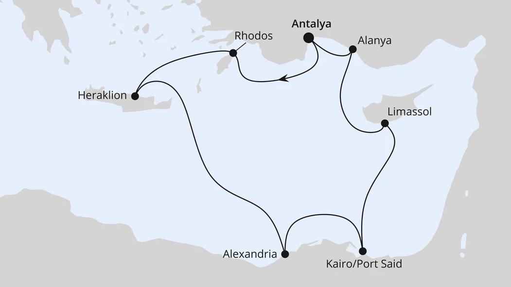Östliches Mittelmeer mit Ägypten