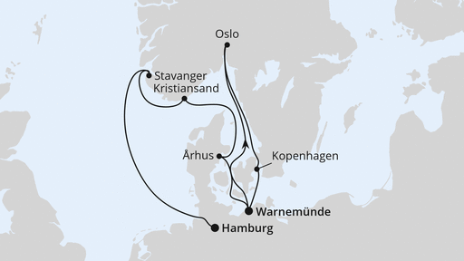 Norwegen & Dänemark von Warnemünde nach Hamburg