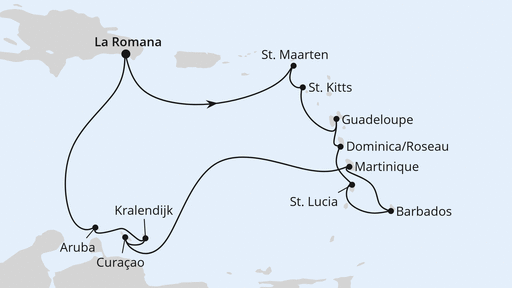 Karibische Inseln ab Dominikanische Republik