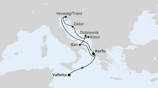 Osterreise von Malta nach Korfu