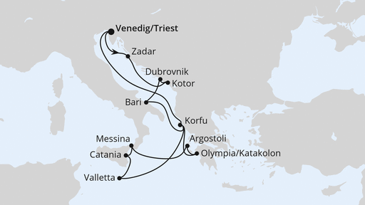 Adria & Mittelmeerinseln ab Triest