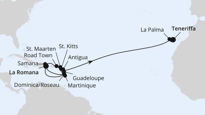Von der Dominikanischen Republik nach Teneriffa