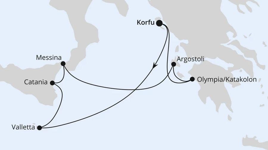 Mittelmeerinseln ab Korfu