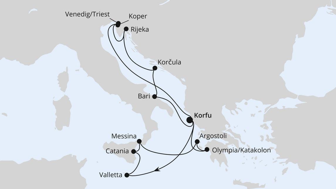 Adria & Mittelmeerinseln ab Korfu