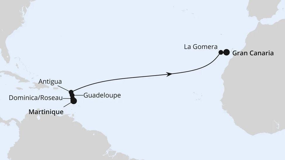 Von Martinique nach Gran Canaria