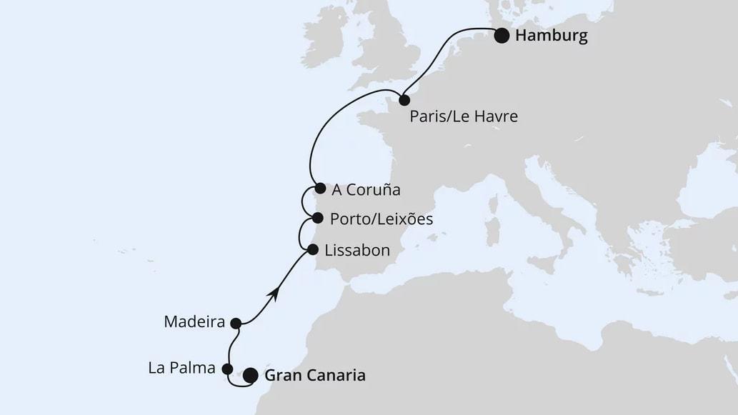 Von Gran Canaria nach Hamburg