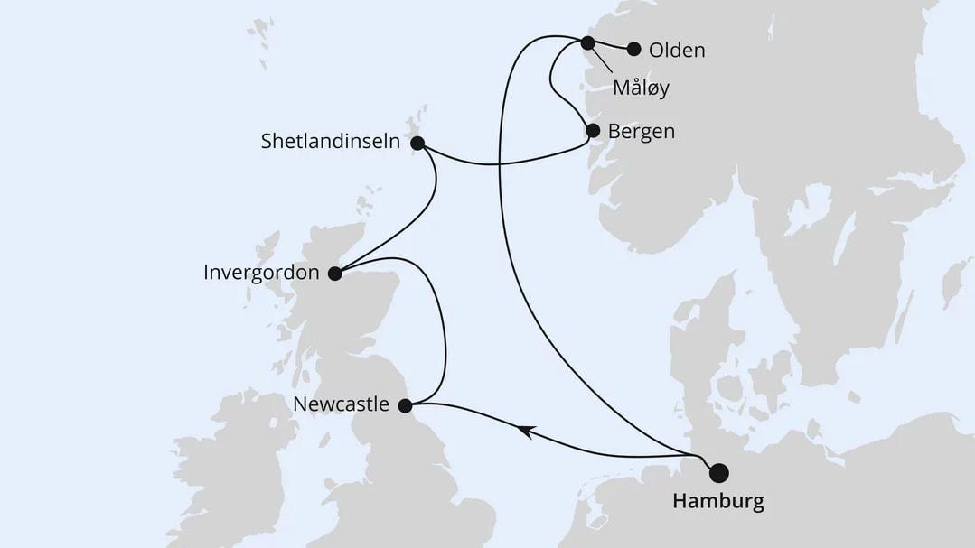 Großbritannien & Norwegen ab Hamburg