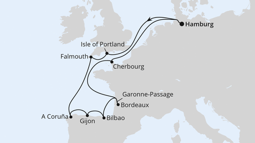Ärmelkanal & Golf von Biskaya ab Hamburg