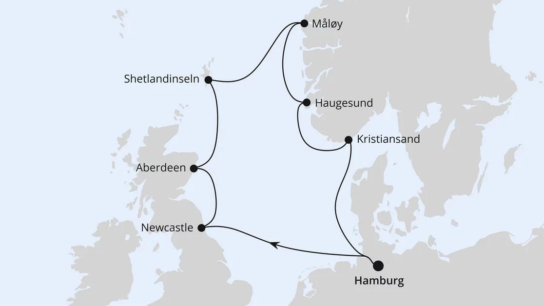 Großbritannien & Norwegen ab Hamburg