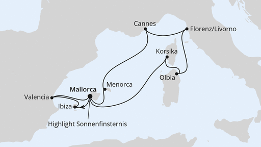 Mittelmeerinseln mit Sonnenfinsternis ab Mallorca