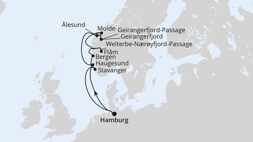 Norwegens Fjord-Weltnaturerbe ab Hamburg 1