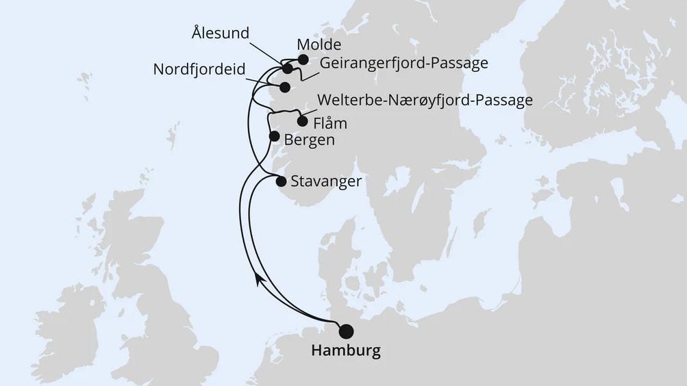 Norwegens Fjord-Weltnaturerbe ab Hamburg 1