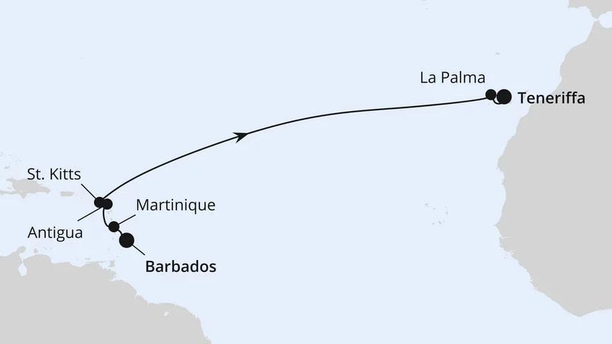 Von Barbados nach Teneriffa