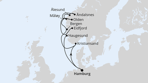 Norwegens Fjorde mit Sognefjord ab Hamburg