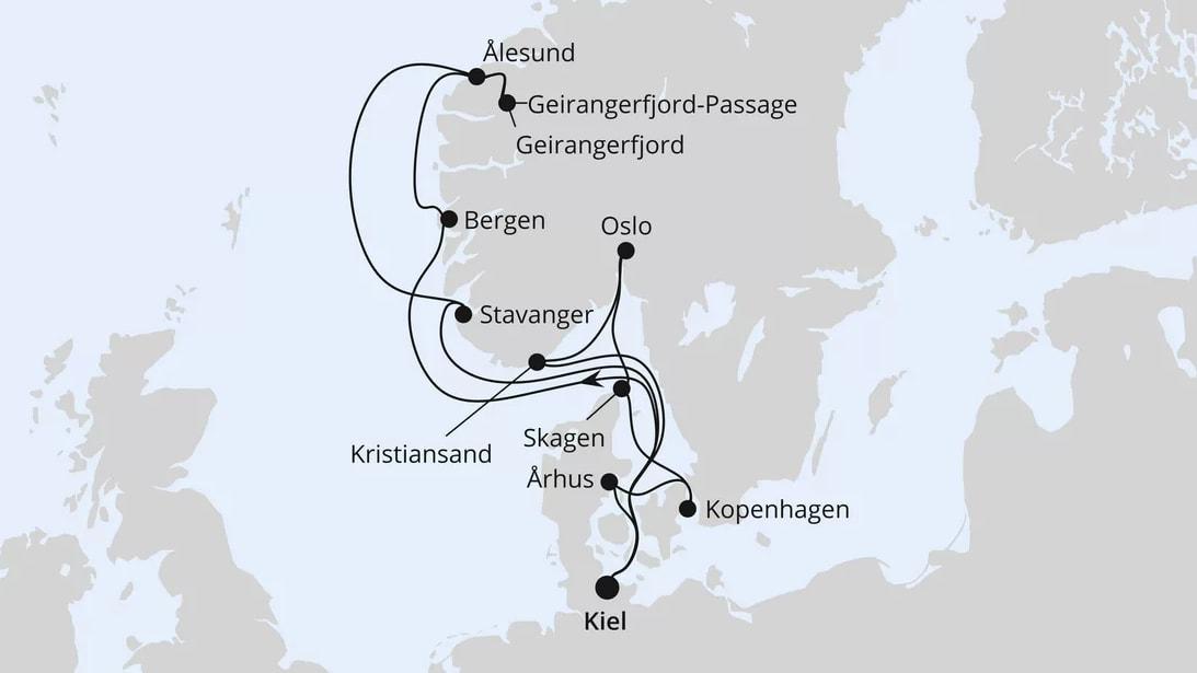Große Skandinavien-Reise ab Kiel